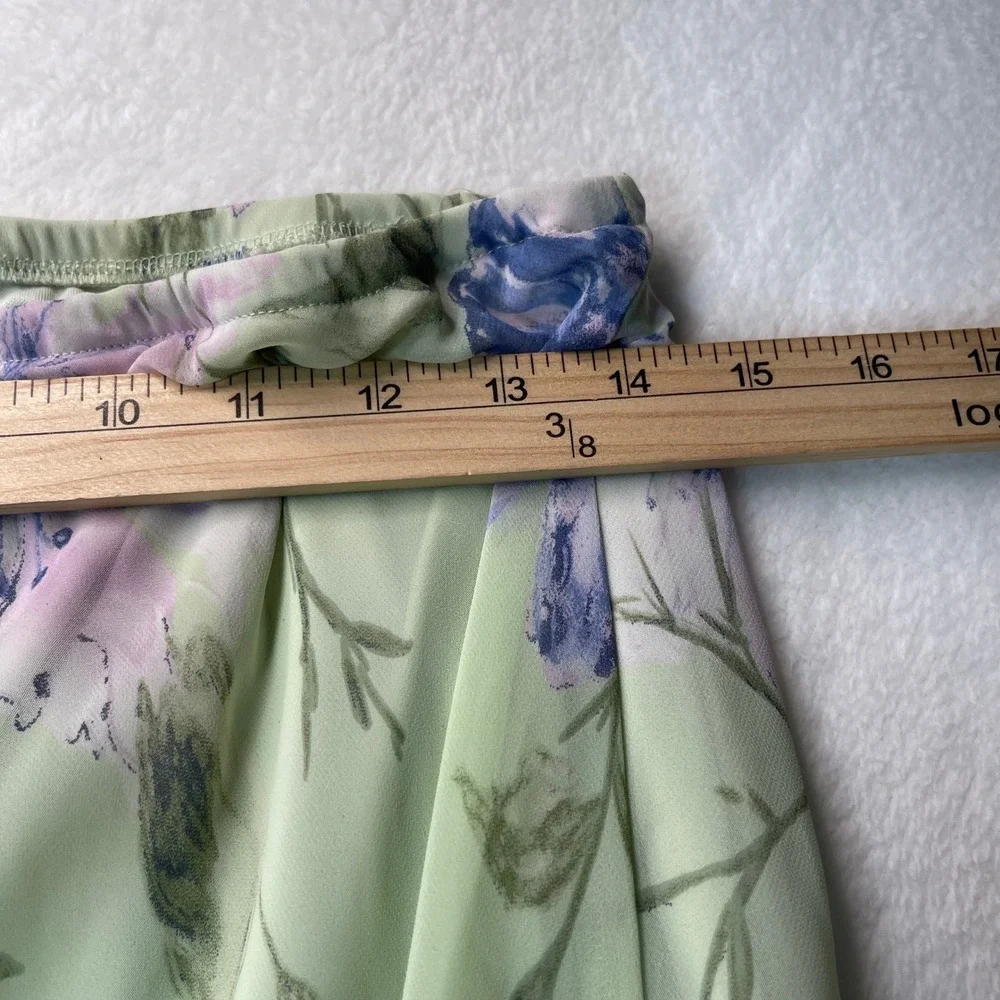 VTG Maxi Skirt 2 Pc Set Women M Floral Fairy Chiffon Lettuce Hem Church Romantic